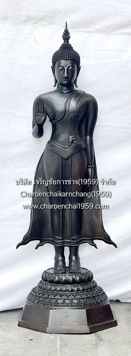 พระยืน 15 นิ้ว พุทธเจริญชัยศิลป์ วันจันทร์ ทองเหลือง รมกีวี พิมพ์ จช.