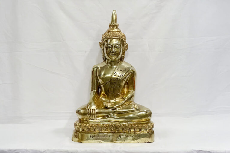 หลวงพ่อพระธาตุเก่าสัมฤทธิ์ ทองเหลือง ขัดเงา