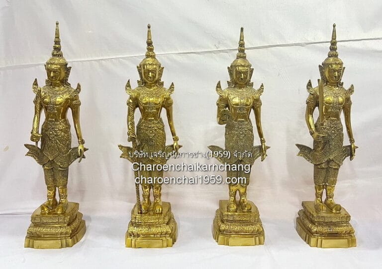 ท้าวจตุโลกบาล 9 นิ้ว ทองเหลือง ขัดเงา พิมพ์ ดพ.