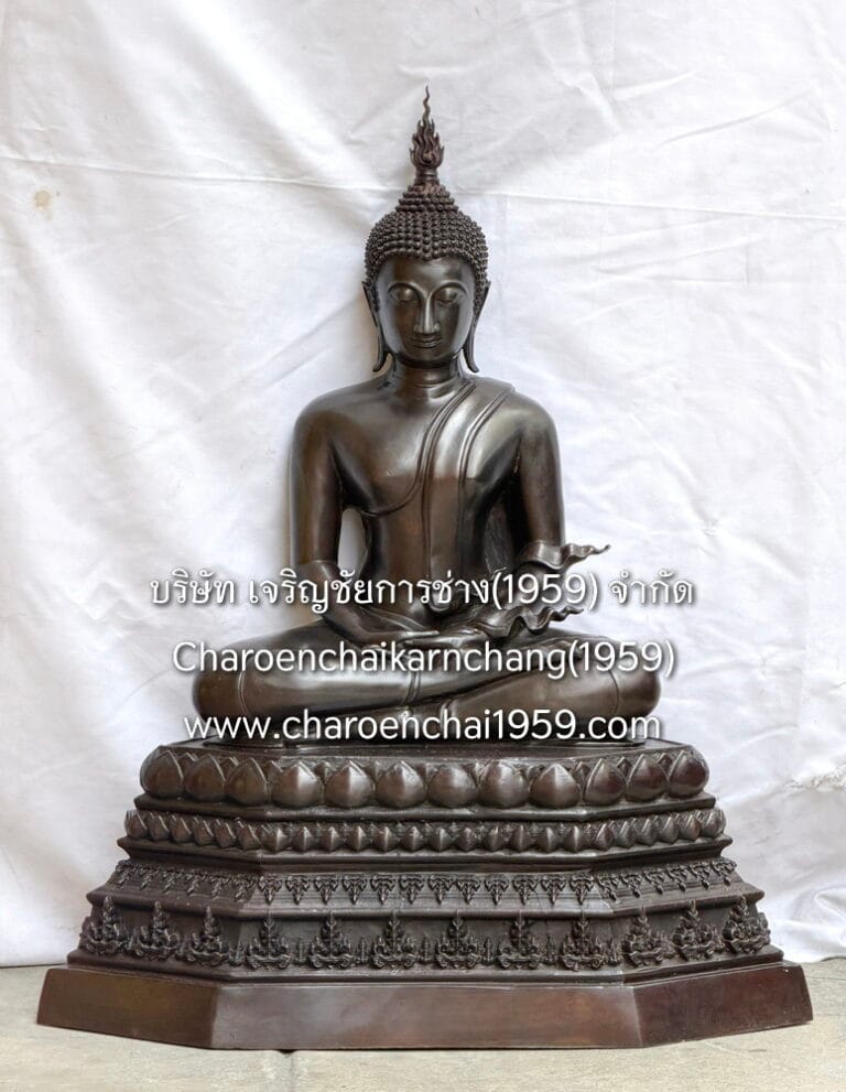 พระสุโขทัย 15 นิ้ว พุทธเจริญชัยศิลป์ สมาธิ ทองเหลือง รมกีวี พิมพ์ จช.